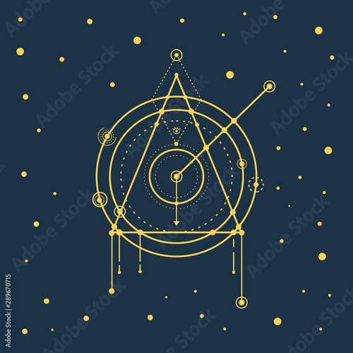 Esoteric sacred geomety vector on background photo