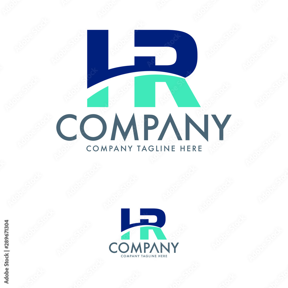 Luxury letter HR logo design template