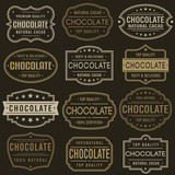 Chocolate Premium Quality Stamp. Frames. Grunge Design. Icon Art Vector. Old Style Frames.
