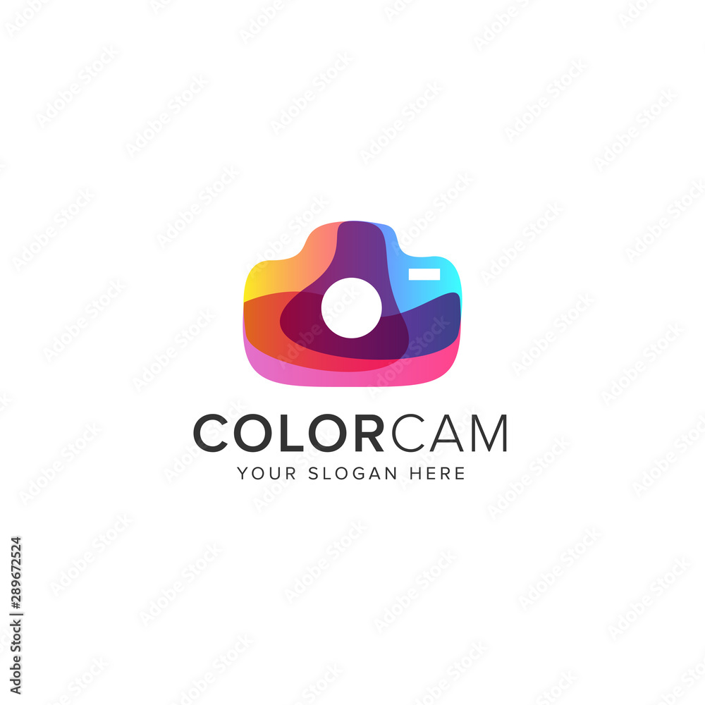 Obraz premium Color camera logo vector icon