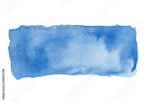 blue background watercolor paint stroke striped on paper texture isolate