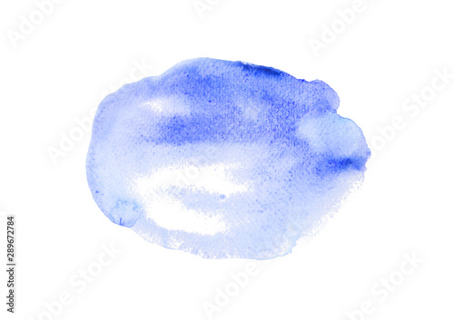 Blue watercolor stroke paint isolated