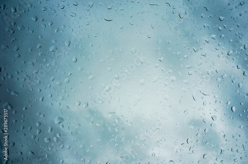Rain drops on mirror surface