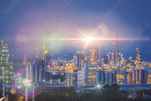 Petroleum plant on night time
