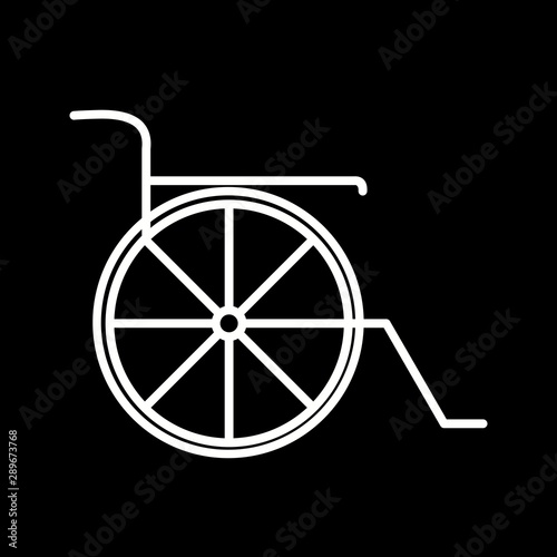 Beautiful wheel chair vector line icon
