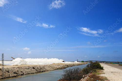 Sea salt harvesting on Bonaire island