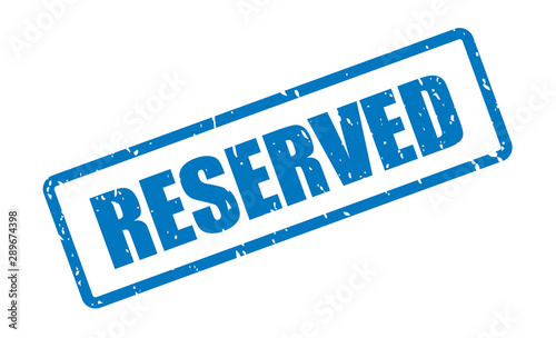 Reserved blue ink stamp