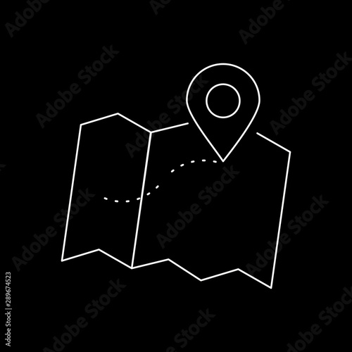 Mark places on map line icon