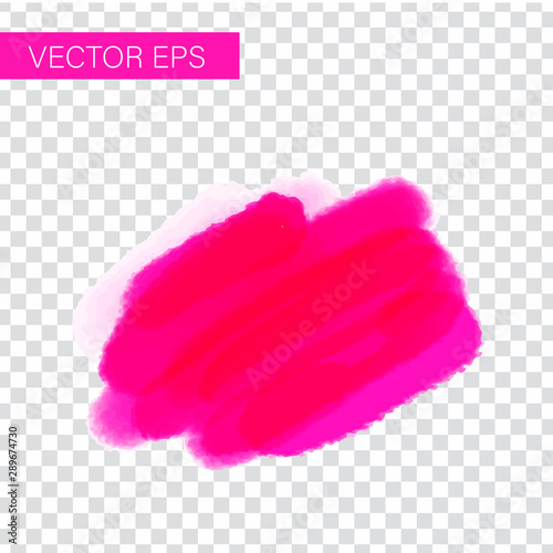 Pink watercolor cector stain with wash. Watercolor texture for Valentine day, wedding