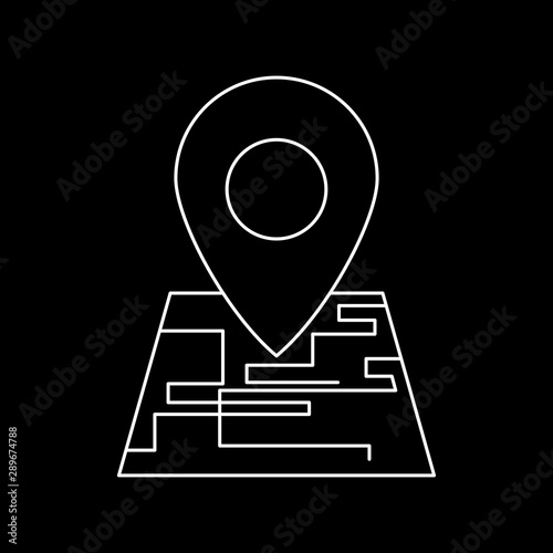 Find places on map line icon