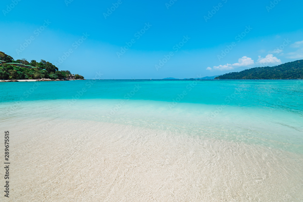 Azure blue tranquil ocean in a bay or lagoon