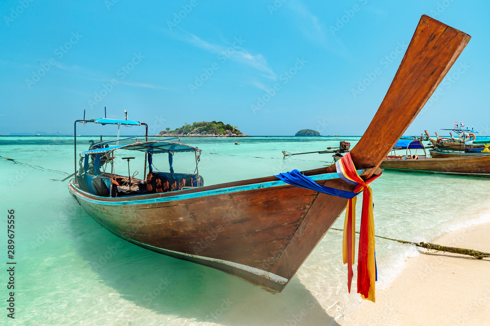 High wooden prow of a traditional Thai Boat High wooden prow of a traditional Thai Boat