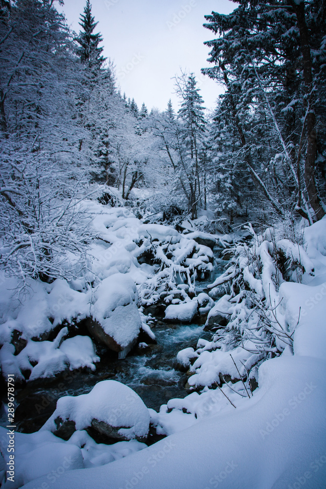 Paysage de neige à Vaujany, alpes françaises, vallée de l'Oisans Paysage de neige à Vaujany, alpes françaises, vallée de l'Oisans