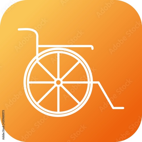 Beautiful wheel chair vector line icon