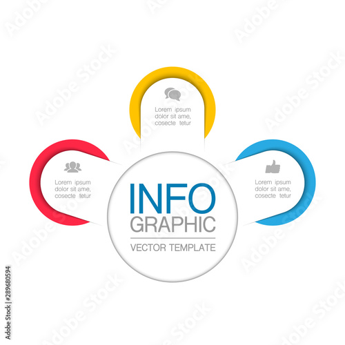 Vector iInfographic template for business, presentations, web design, 3 options.