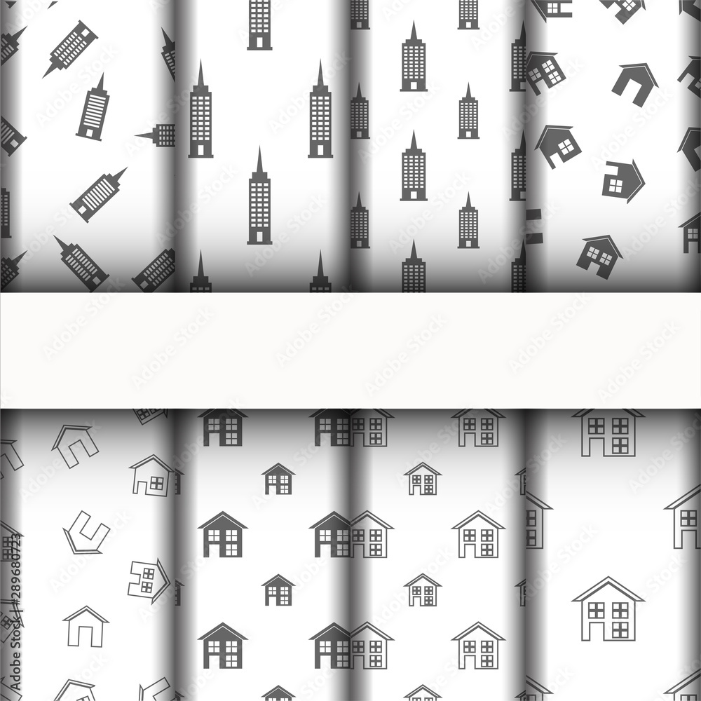 patterns and texture, building icons set.