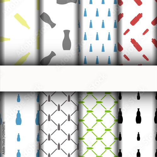 Obraz na płótnie patterns and texture, bottle icons set. w salonie