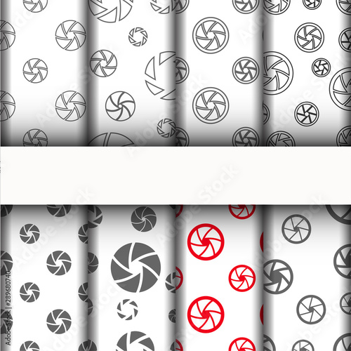 Obraz na płótnie patterns and texture, camera shutter icons set. w salonie