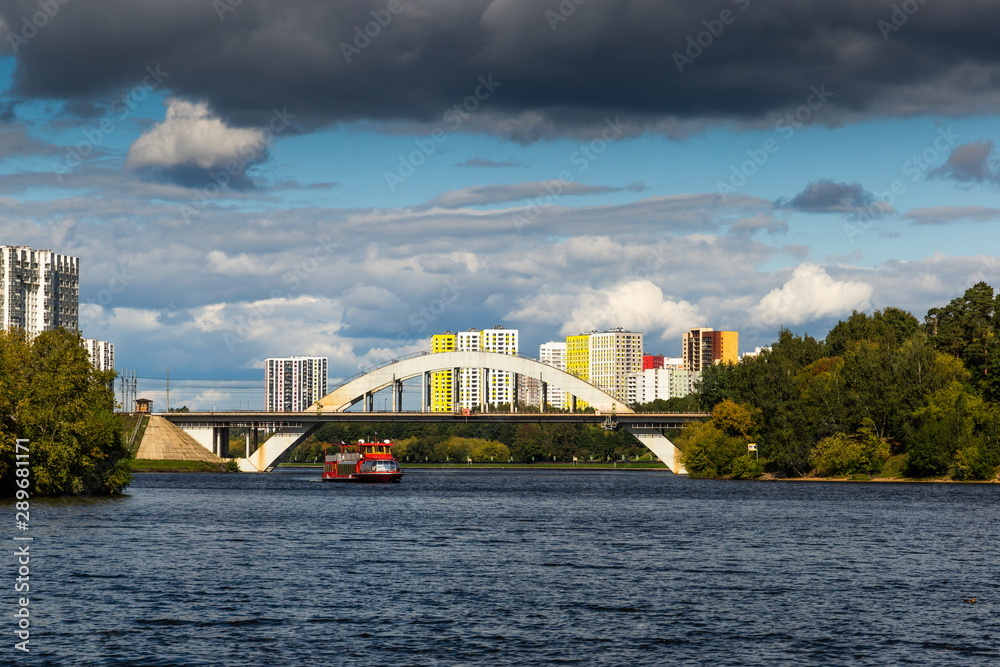 Fototapeta premium Moscow Canal river in summer day.