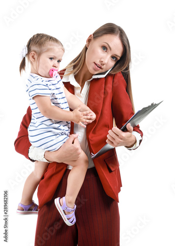 Working mother with little ...