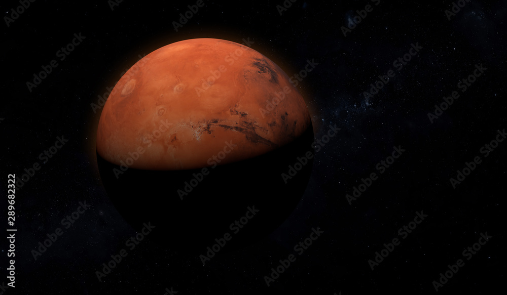 Colorful picture represents Mars - 3D illustration.