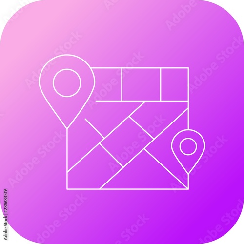 Find places on map line icon