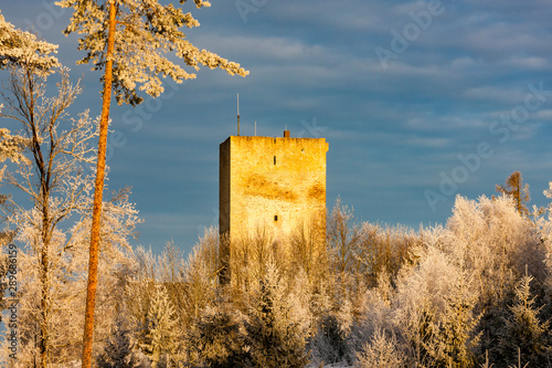 frosty morning in Landstejn castle, Czech Republic