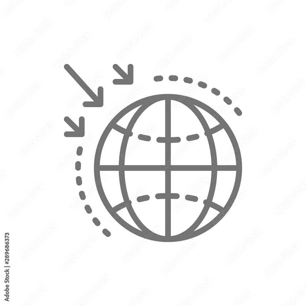 Destruction of the ozone layer line icon. Destruction of the ozone layer line icon.