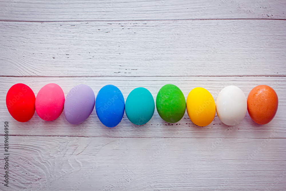 Obraz premium Colorful easter eggs, background.