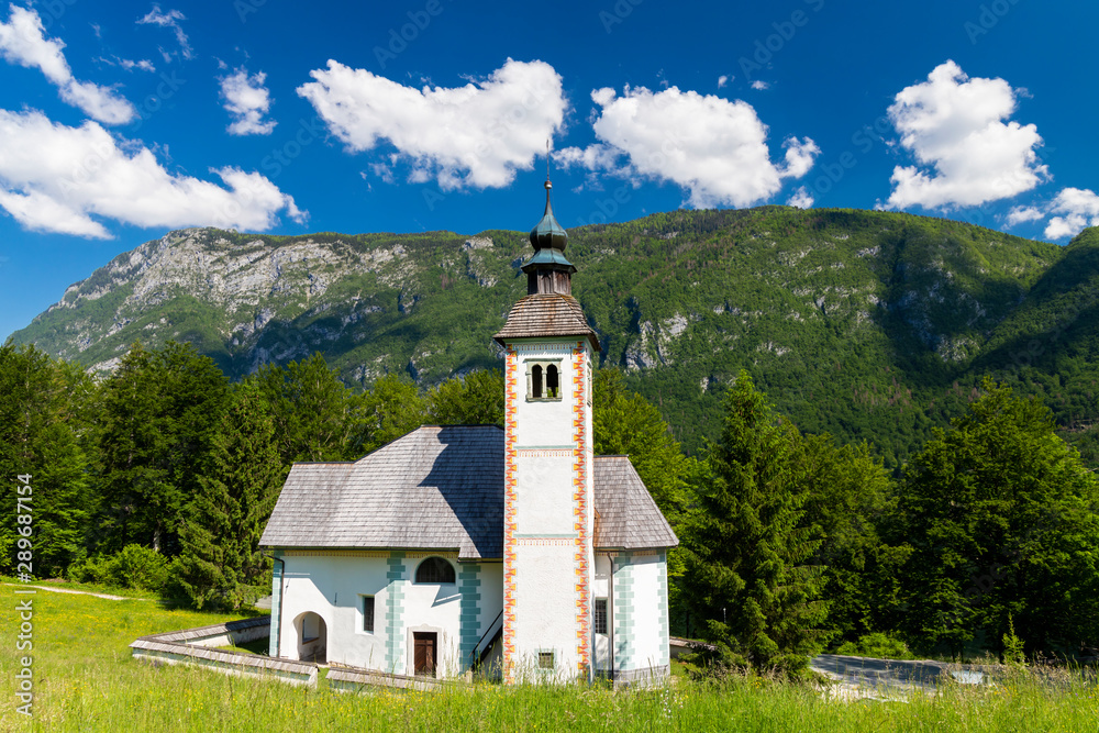 church Sveti Duh near Bohinj lake in Slovenia