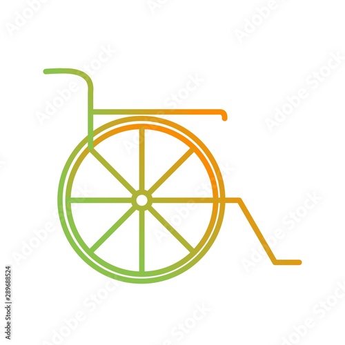 Beautiful wheel chair vector line icon