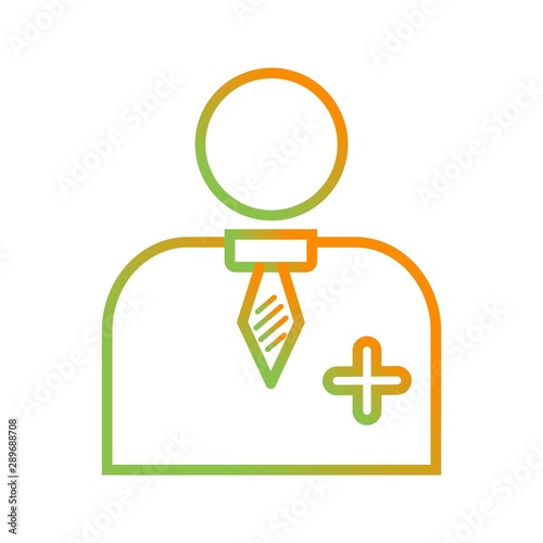 Beautiful doctor vector line icon photo