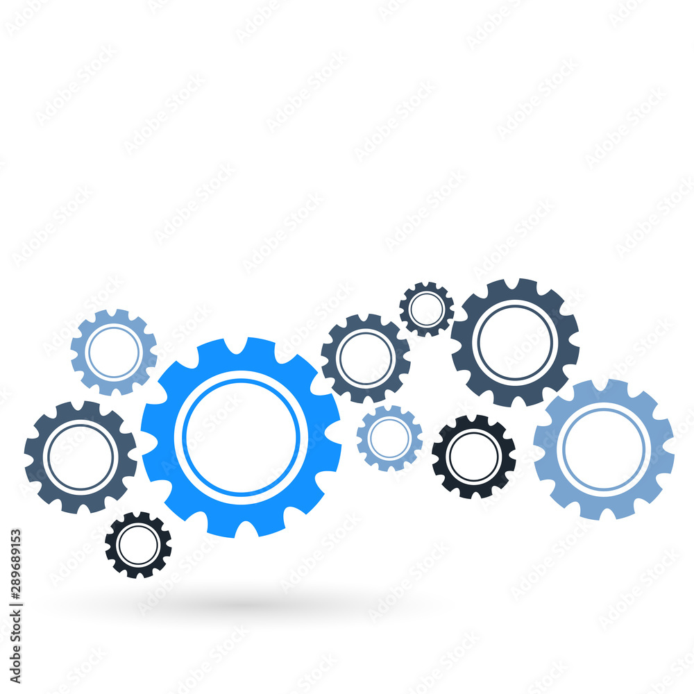 abstract gears background in blue and black shades abstract gears background in blue and black shades