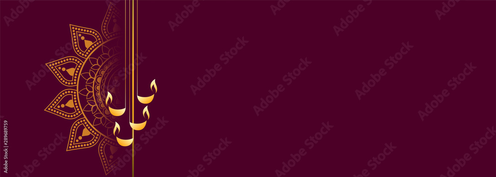 elegant diwali festival banner with text space