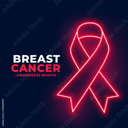 neon style breast cancer awareness month poster design