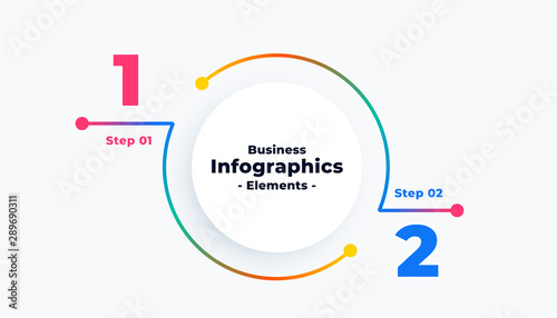 clean two steps business infographic design template