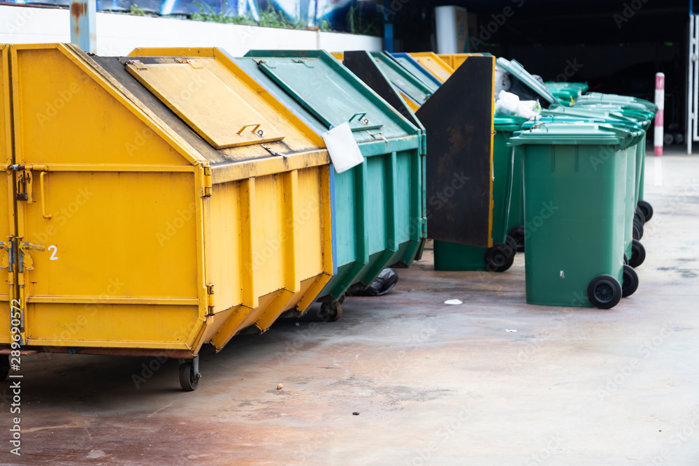 Waste bins are allocated for discarding the waste. Waste bins are allocated for discarding the waste.