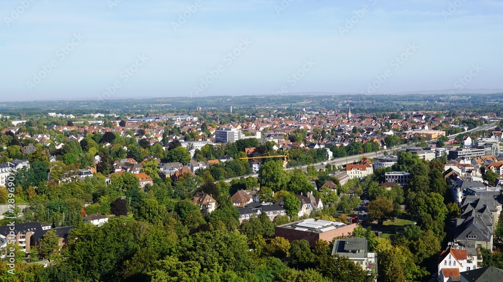 Fototapeta premium aerial view of the city of Bielefeld