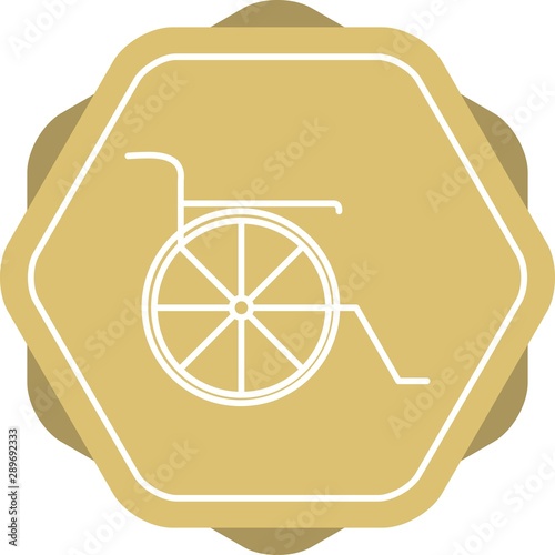 Beautiful wheel chair vector line icon