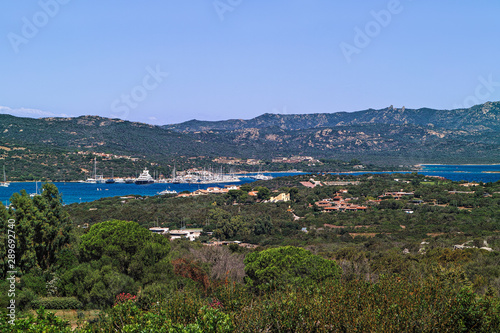 landscape of Portisco in Sardinia, Italy view from Porto Rotondo
