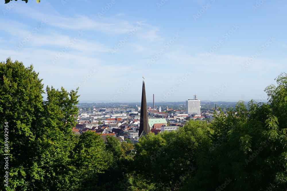 a old castle in Bielefeld on the top