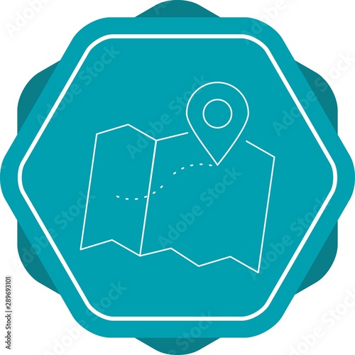 Mark places on map line icon