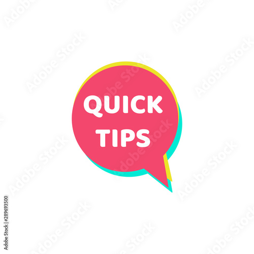 Quick tips - colorful isolated icon for helpful suggestion on a website