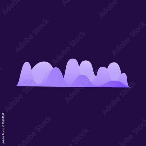 Sound frequency equaliser shape design isolated on dark background