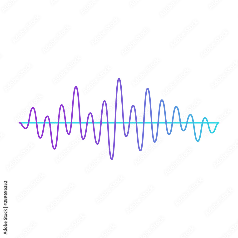 Music sound wave of amplitude colorful graphic icon vector illustration isolated.
