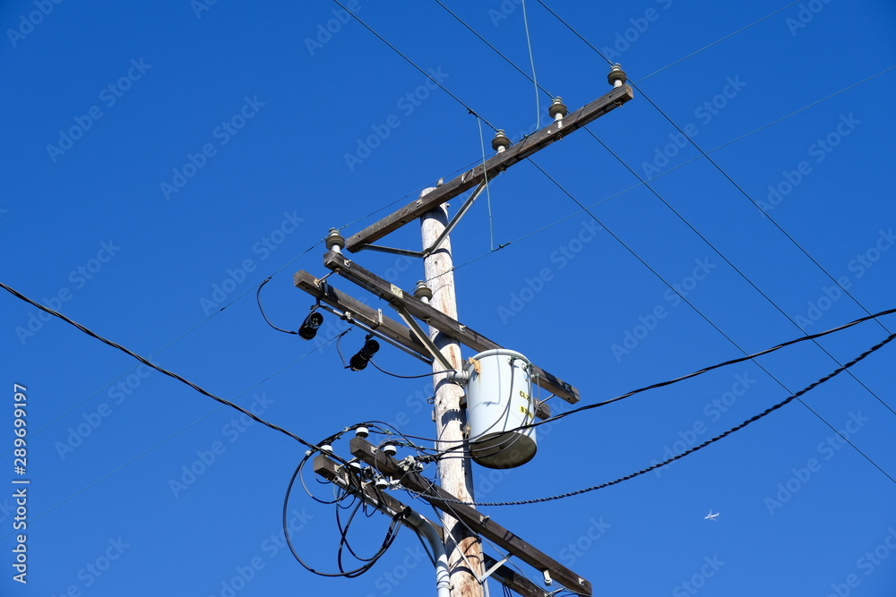  Electric pole in the city