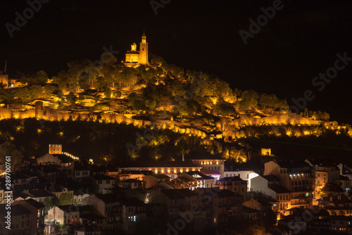 a beautiful light show in a medieval fortress