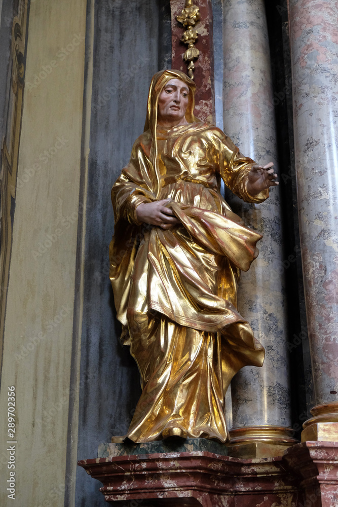Obraz premium Saint Elizabeth on Sacred Heart of Jesus altar in Barmherzigenkirche church in Graz, Styria, Austria 