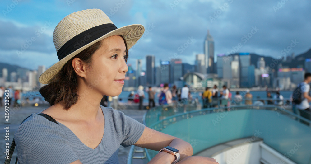 Travel woman look around the city of Hong Kong Travel woman look around the city of Hong Kong