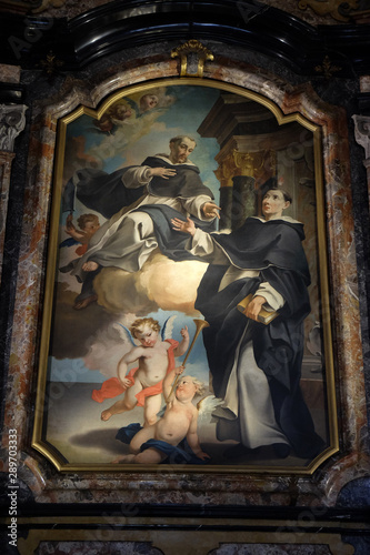 Altar of Saint Peter the martyr in the Cathedral of Saint Lawrence in Lugano, Switzerland